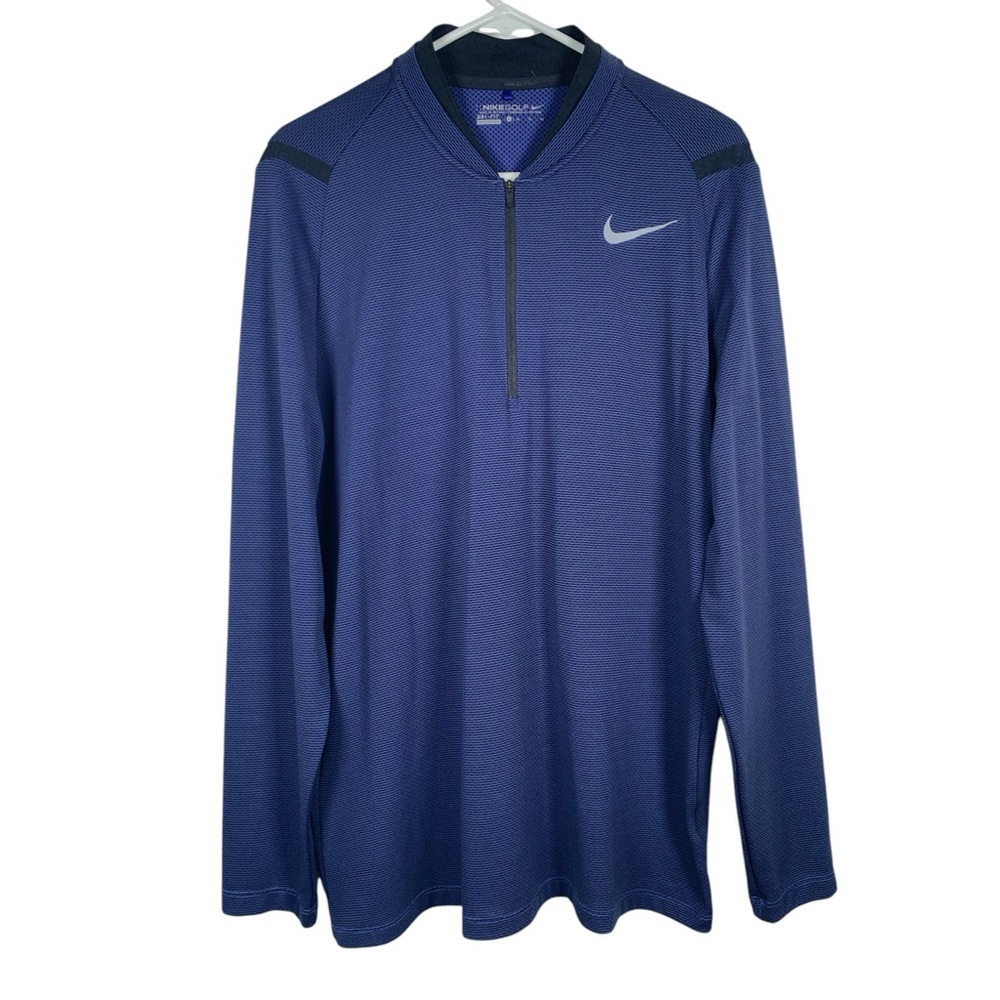 Men's Nike Golf Navy Blue Quarter Zip Pullover Sweatshirt Size XL EUC #0349-DS